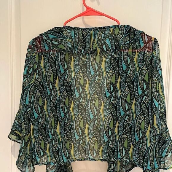 Bisou bisou tie front blouse M - Picture 2 of 3